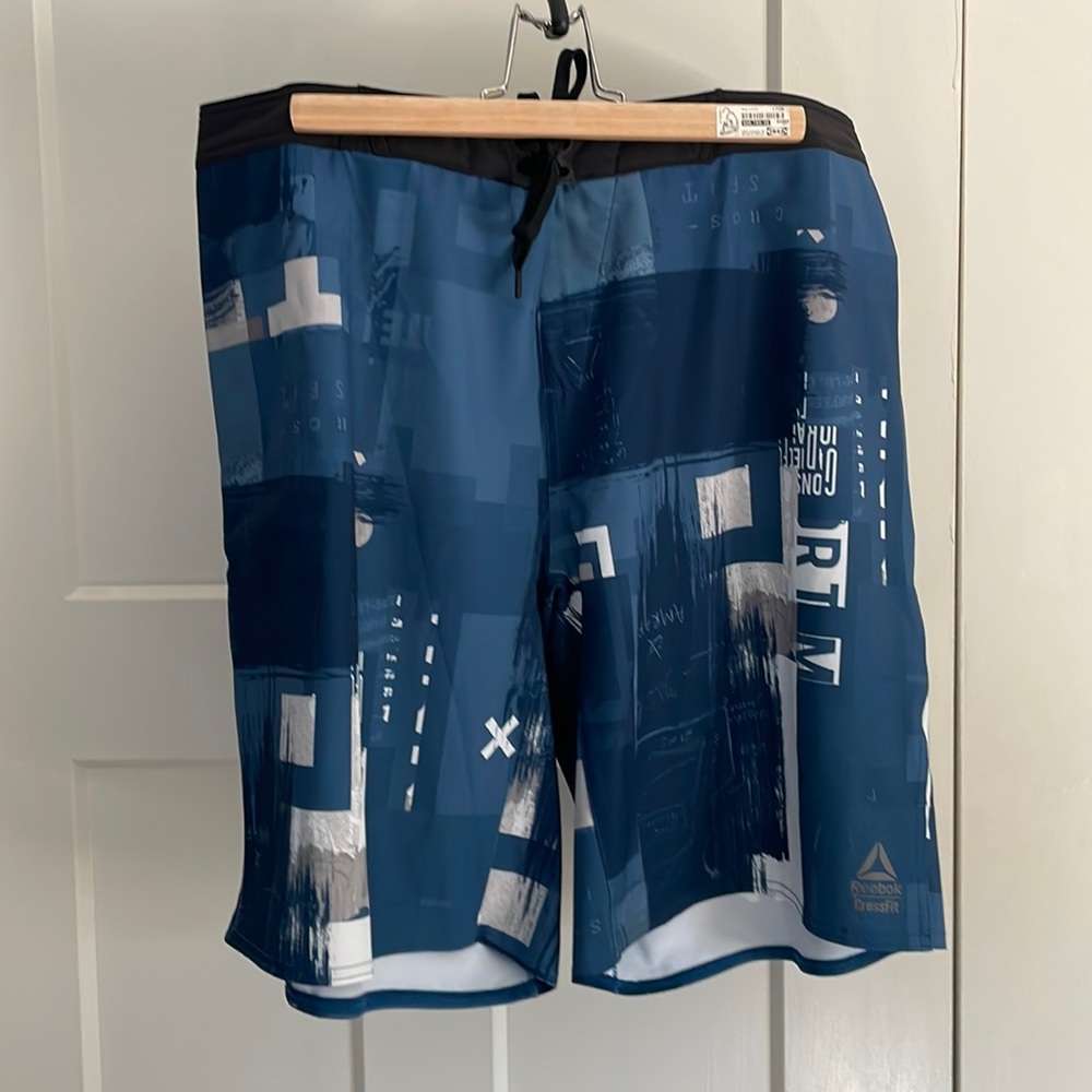Blue and white Reebok CrossFit Board Shorts Size 36 Large